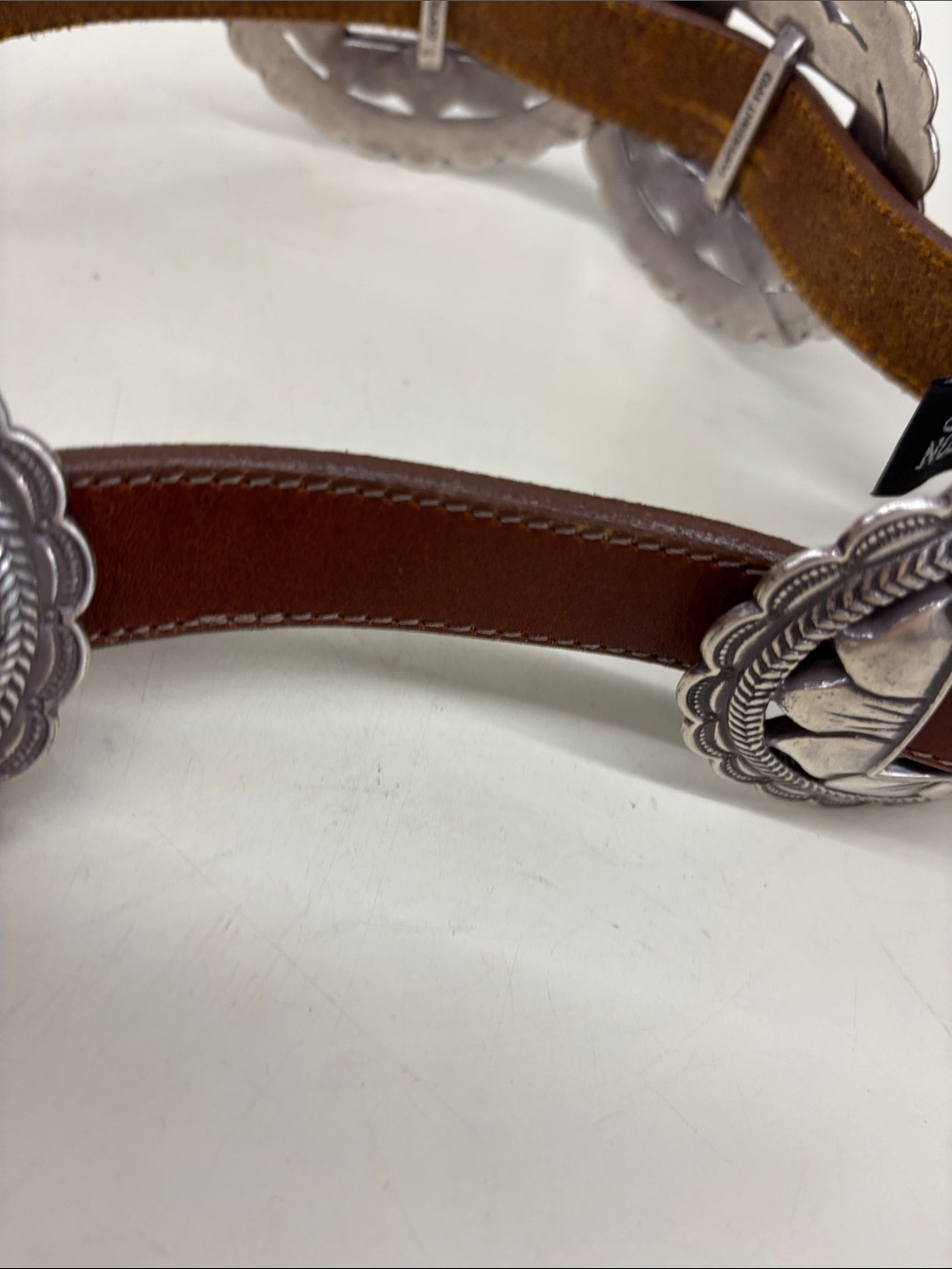 Brighton Women’s Brown Leather Sunflower Concho Belt - Picture 8 of 10